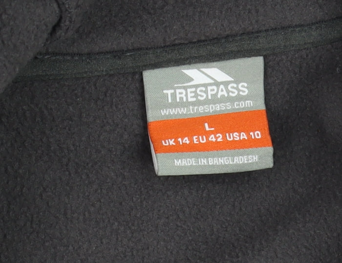 Trespass Unisex Black Fleece Soft Shell Hooded Jacket L