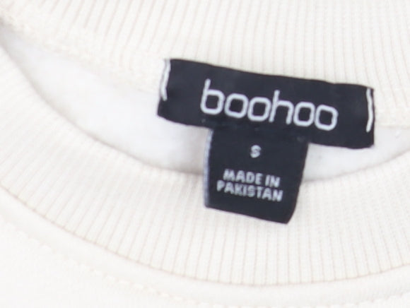Boohoo Men's Beige DSGN Graphic Sweatshirt Size S Regular Fit