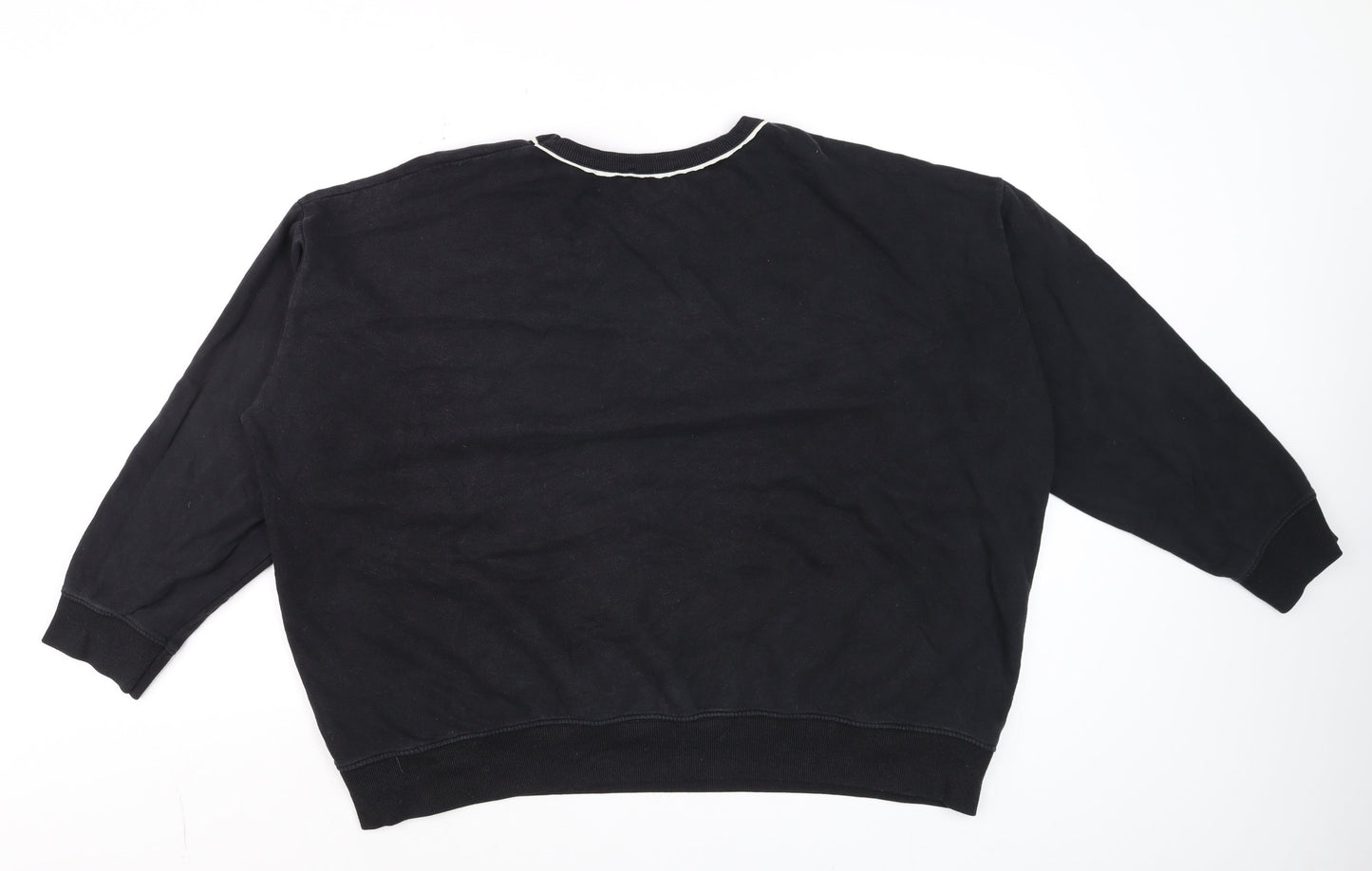 New Look Womens Black & White LOVE Sweatshirt Size L Pullover Cotton Blend