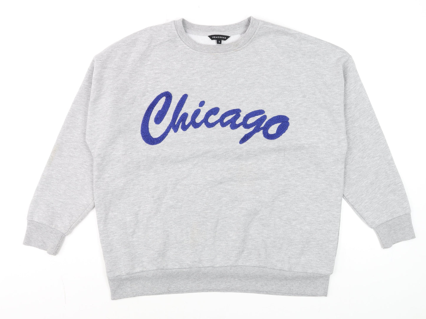 Peacocks Men's Grey Chicago Graphic Sweatshirt Small