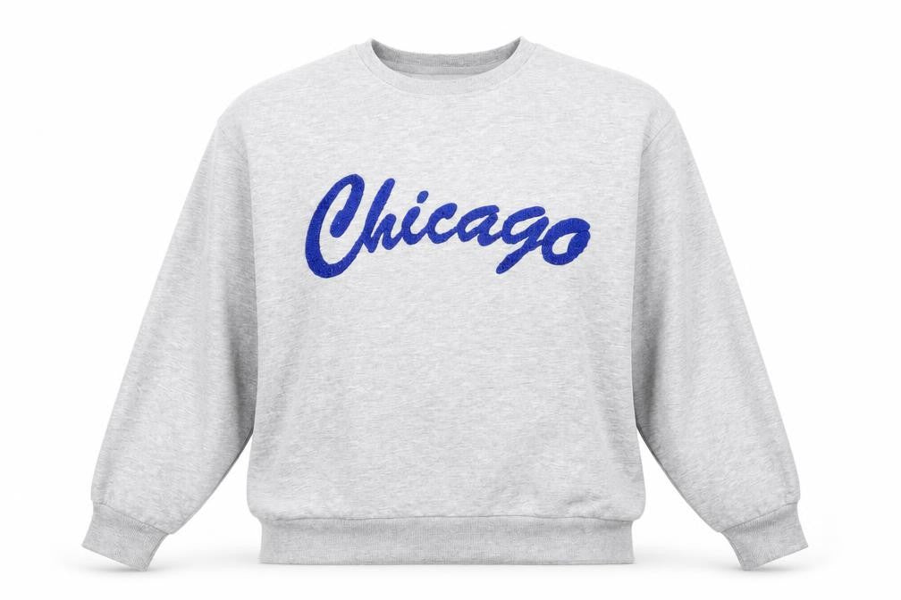 Peacocks Men's Grey Chicago Graphic Sweatshirt Small