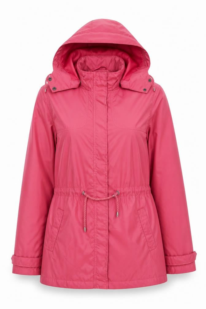 Lands' End Women's Pink Waterproof Hooded Anorak Jacket Size M