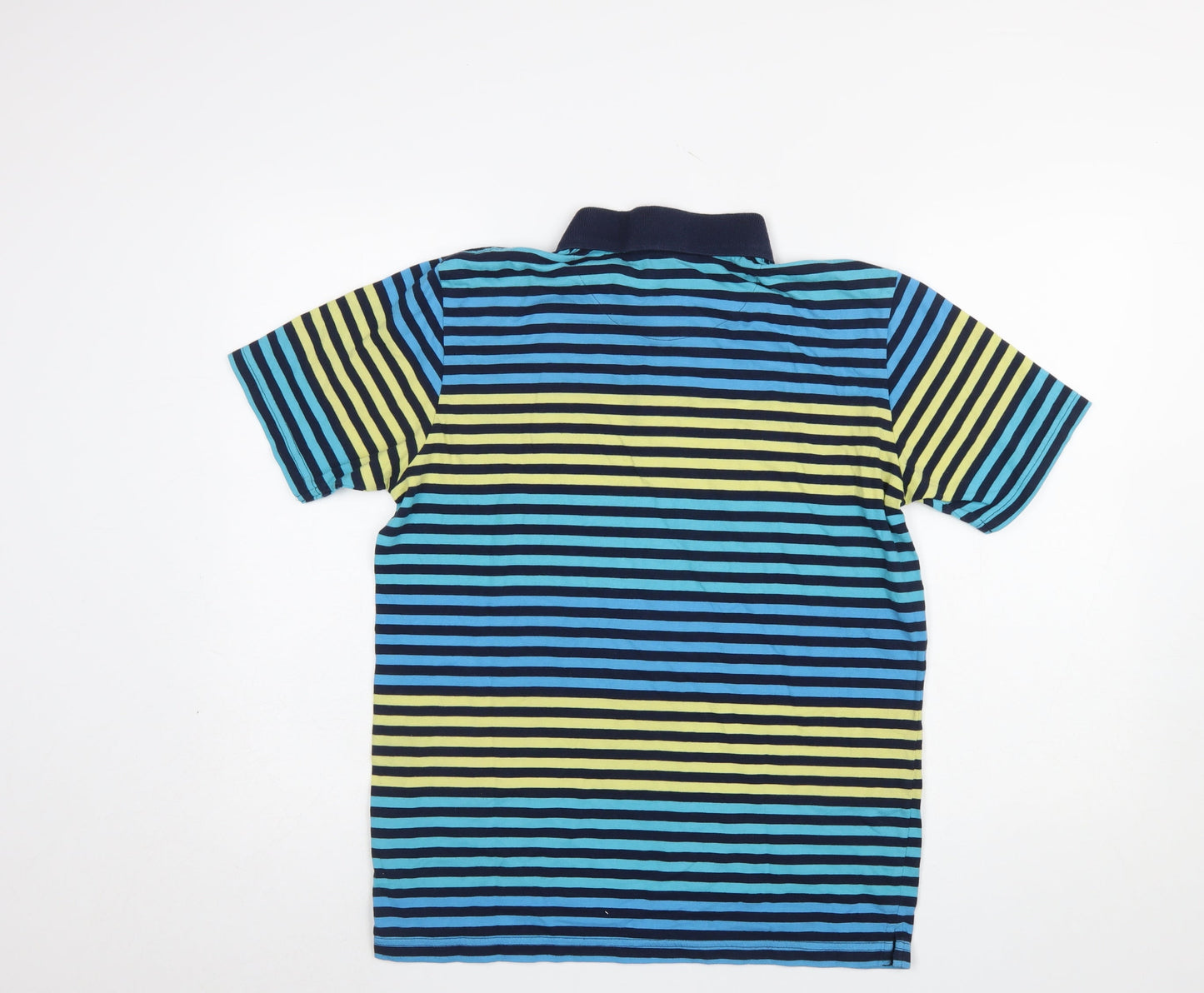 Fila Men's Multicoloured Striped Polo Shirt M Regular Fit Cotton Blend
