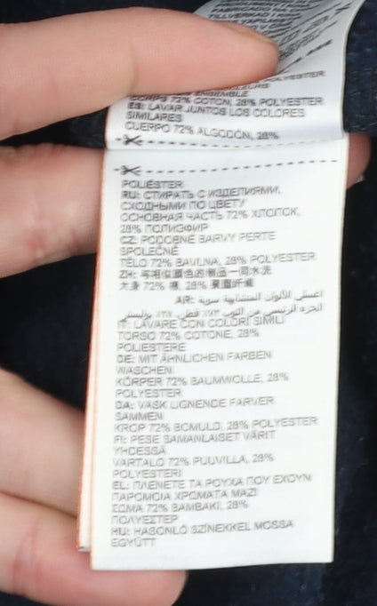 Superdry Women's Black Pullover Hoodie Size 14 Graphic Print Cotton Blend