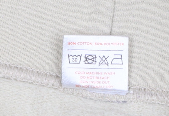 Goose and Gander Men's Beige Pullover Hoodie Size S Embroidered Fleece