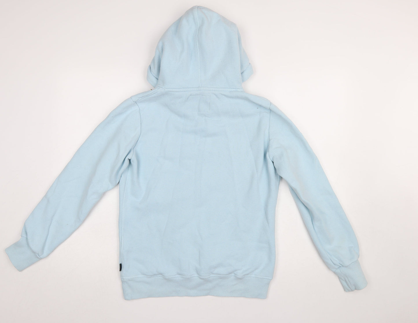 Superdry Women's Light Blue Pullover Hoodie UK 12 Cotton Blend