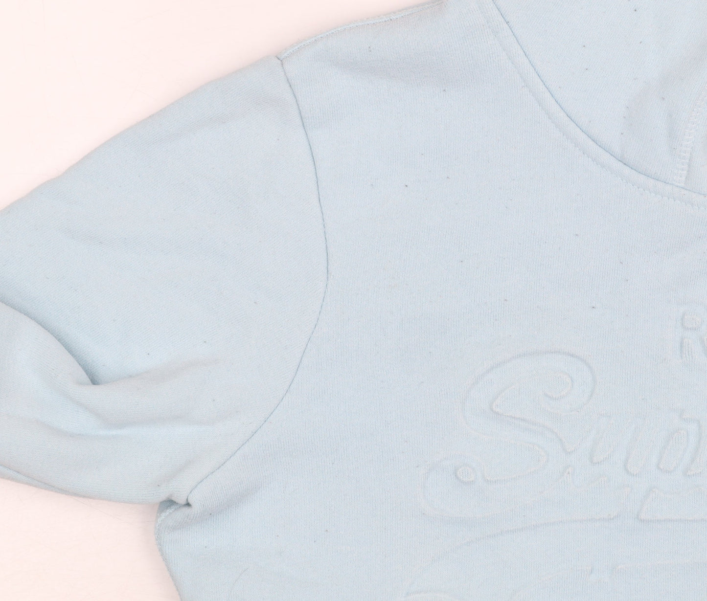Superdry Women's Light Blue Pullover Hoodie UK 12 Cotton Blend