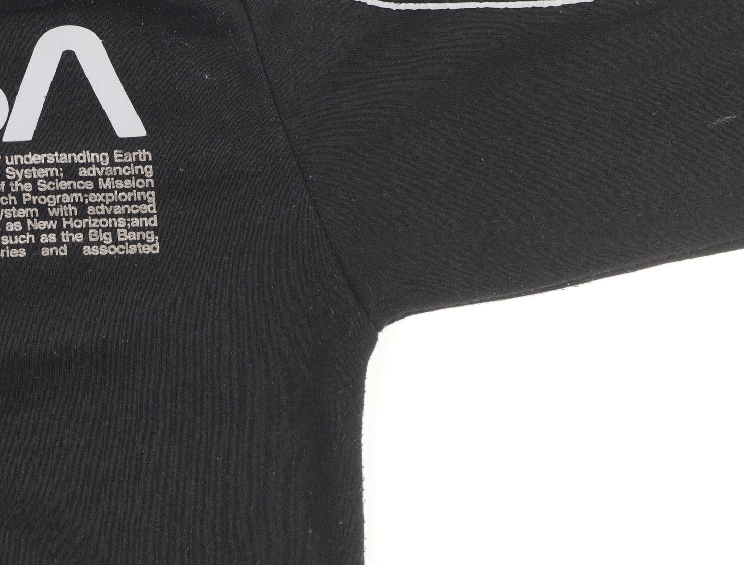Pull&Bear Men’s Black NASA Pullover Hoodie Size S Graphic Space Design