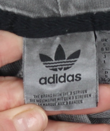Adidas Women Grey Pullover Hoodie Size 8 Cotton Blend Vintage Logo