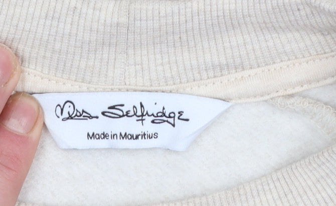 Miss Selfridge Womens Beige Boston Print Pullover Sweatshirt UK 12