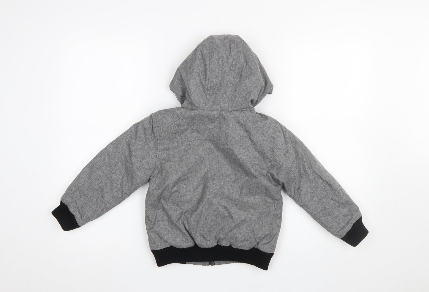 Next Boys Grey Hooded Puffer Jacket 4 Years Polyester Lined Winter Coat