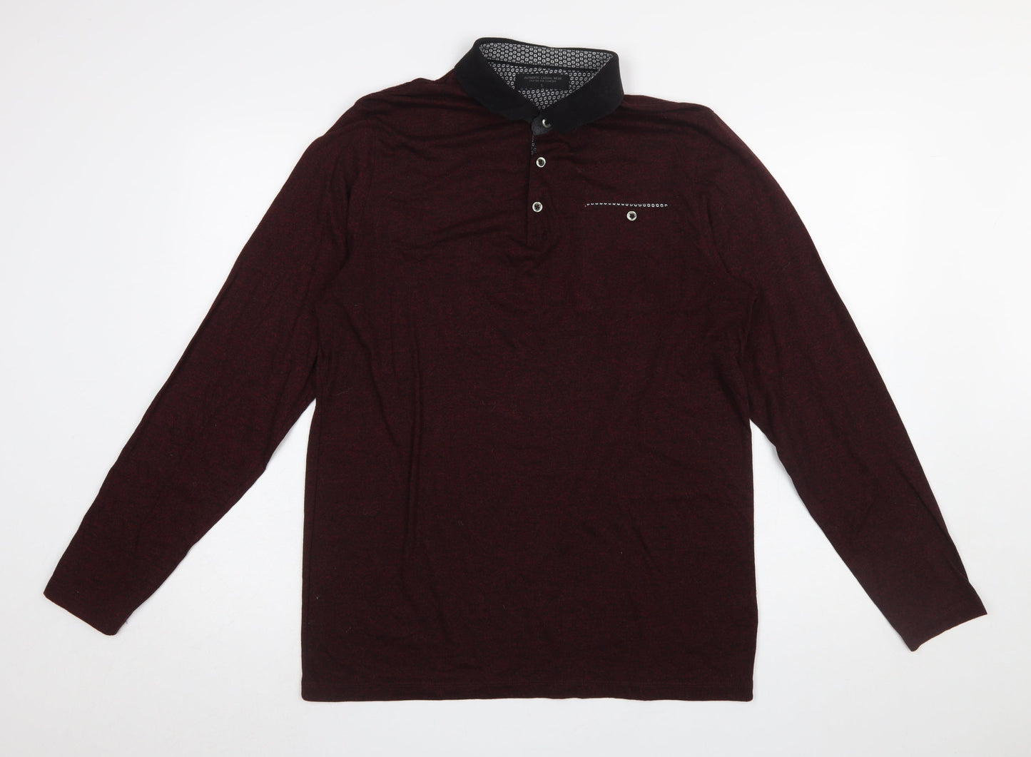Authentic Casual Wear Men’s Brown Long Sleeve Polo Shirt Size L