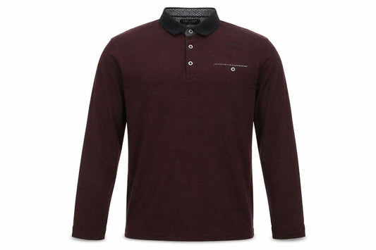 Authentic Casual Wear Men’s Brown Long Sleeve Polo Shirt Size L