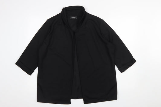 Club L Women's Black Size 14 Basic 3/4 Sleeve Blouse