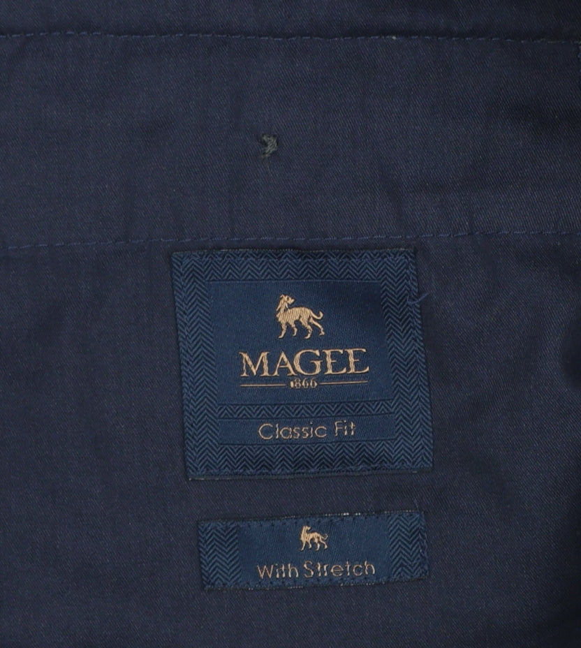 Magee 1866 Men's Brown Classic Fit Chino Trousers 38S Cotton Stretch