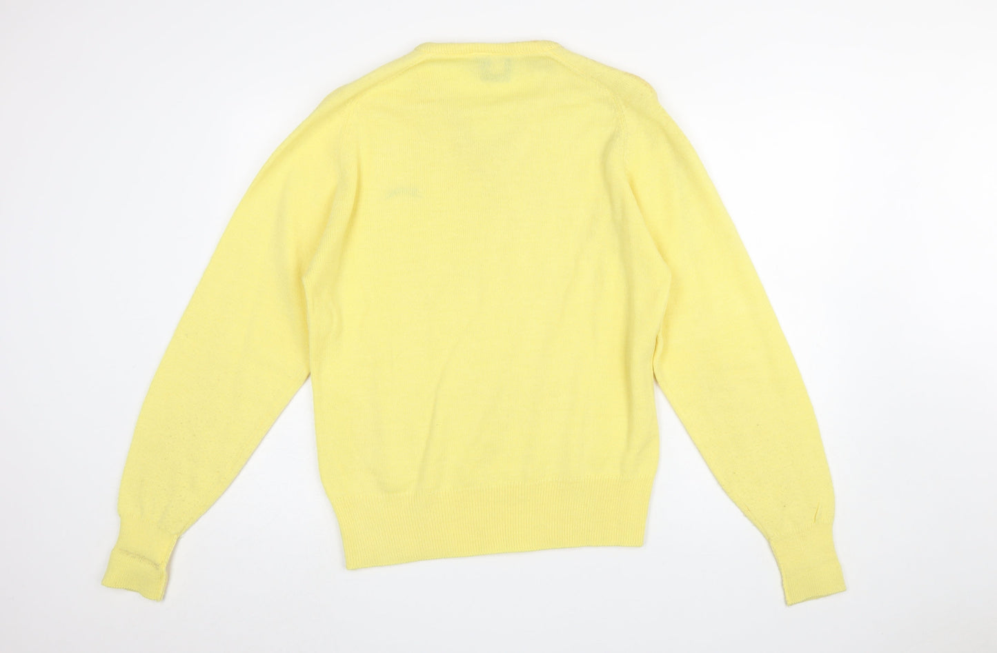 Slazenger Men's Yellow V-Neck Acrylic Jumper Size M