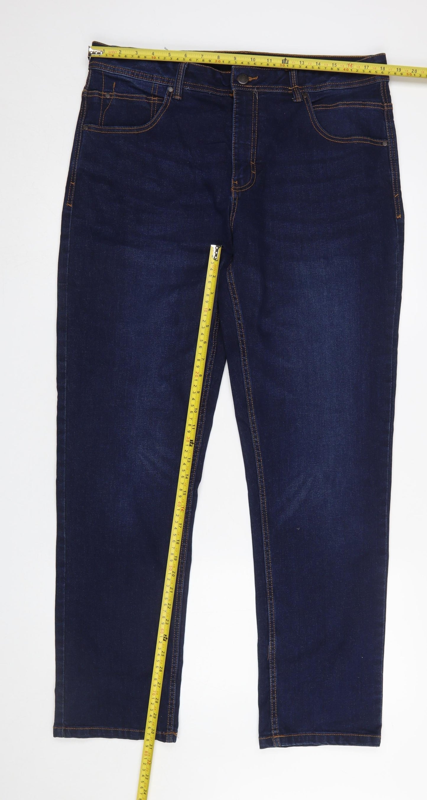 Westbay Women Blue Straight Leg Stretch Denim Jeans Size L