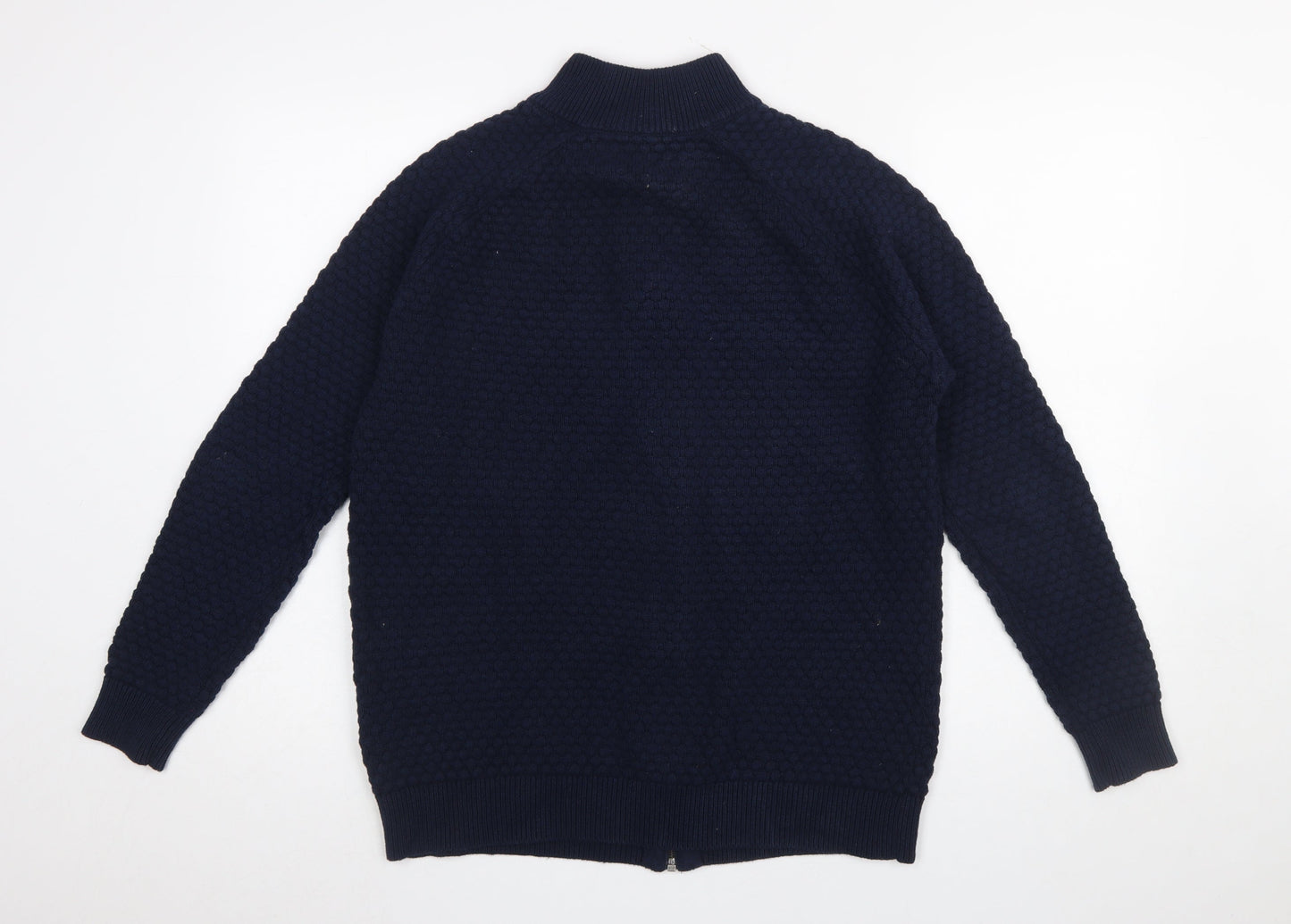 Livergy Men’s Blue Full Zip Waffle Knit Jumper Size L