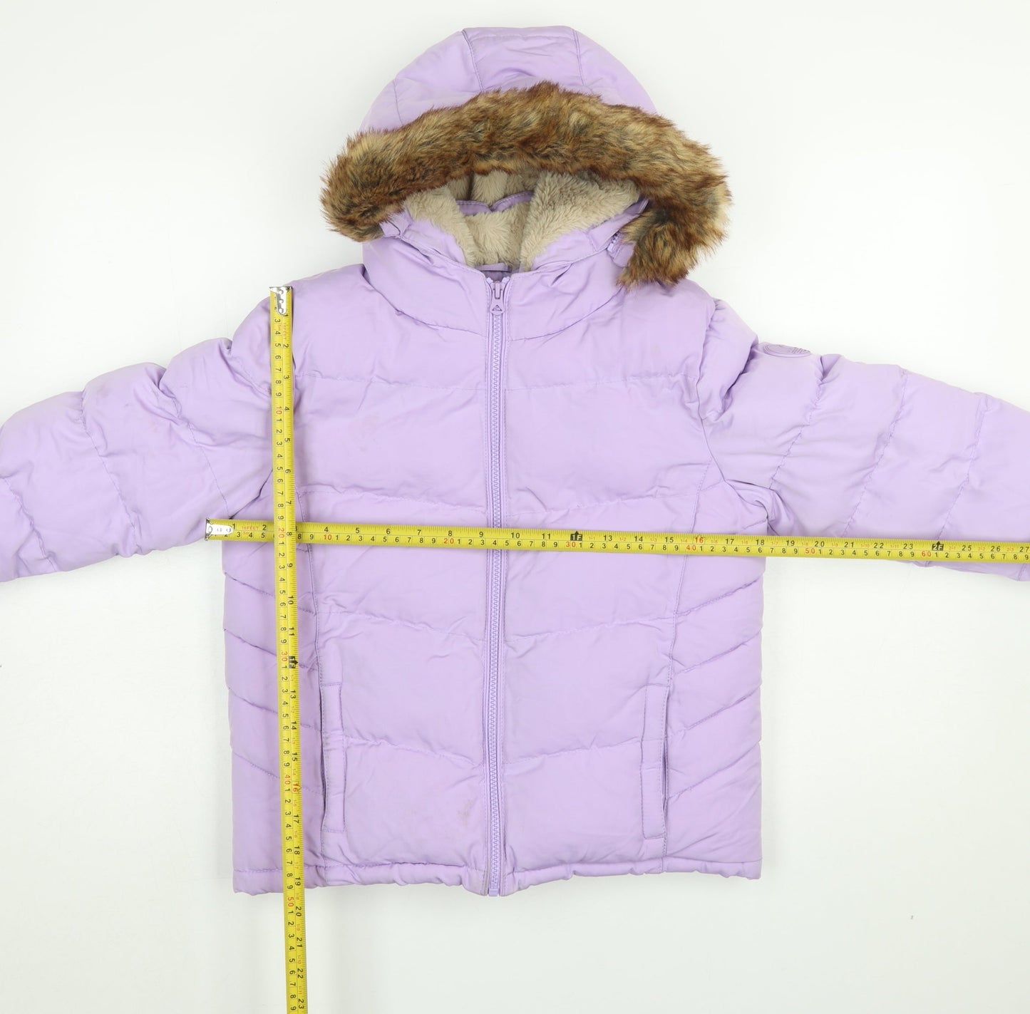 SoulCal & Co Girls Purple Hooded Puffer Jacket Coat 9-10 Years Winter Polyester