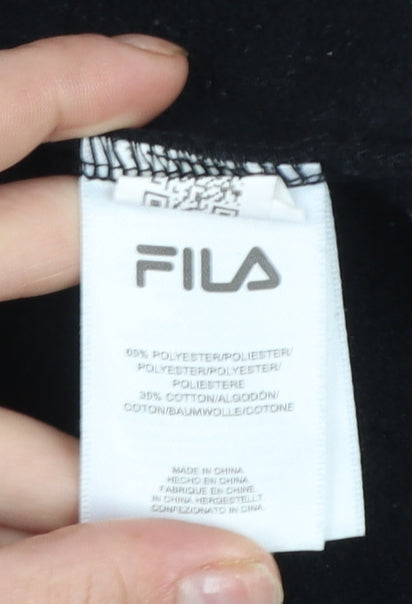 Fila Women's Black Small Pullover Sweatshirt with Logo Print