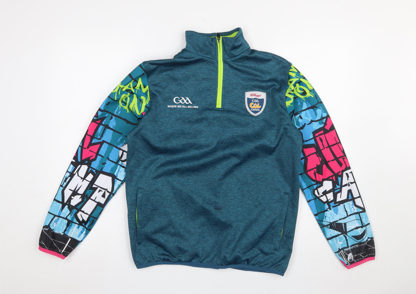 Masita Boys Blue 1/4 Zip Sports Sweatshirt 5 Years Colourful Logo Design