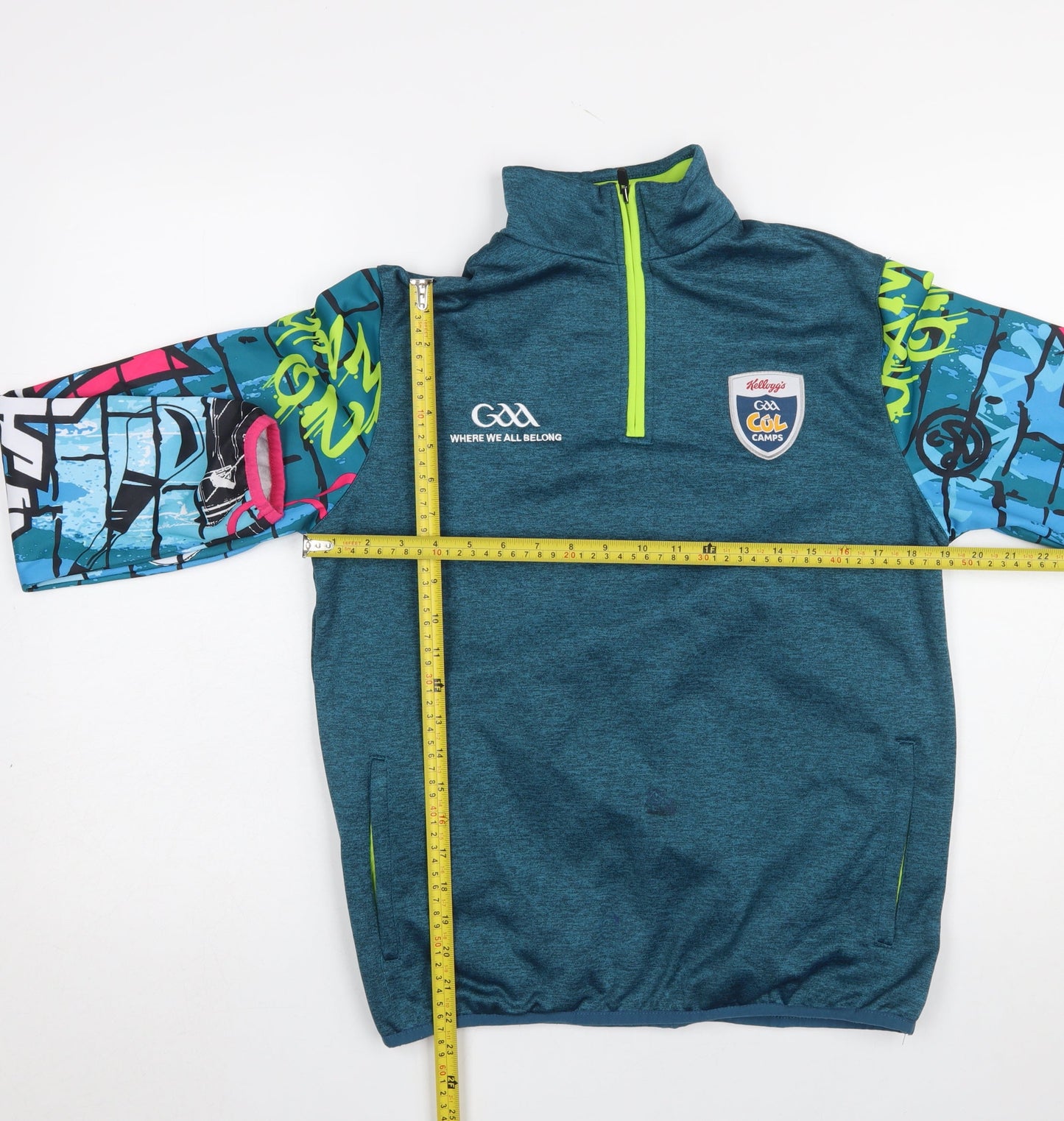Masita Boys Blue 1/4 Zip Sports Sweatshirt 5 Years Colourful Logo Design