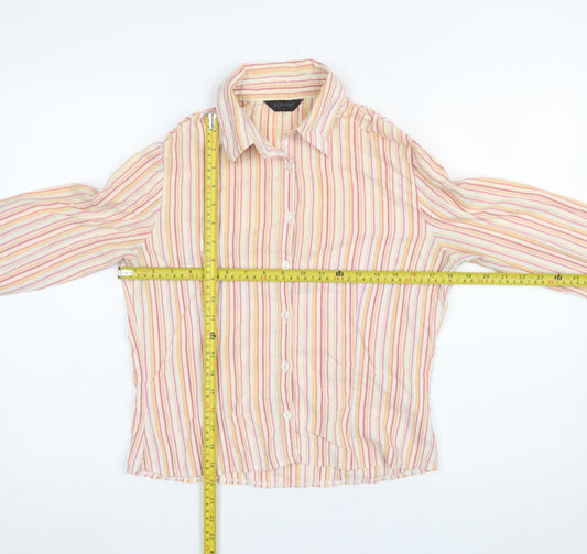 A|Wear Women's Multicoloured Striped Cotton Blend Button-Up Shirt Size 12