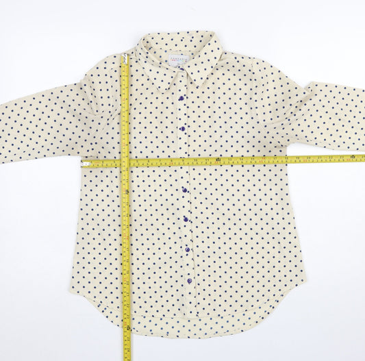 Compañia Fantastica Women's Ivory Polka Dot Button-Up Shirt Size S