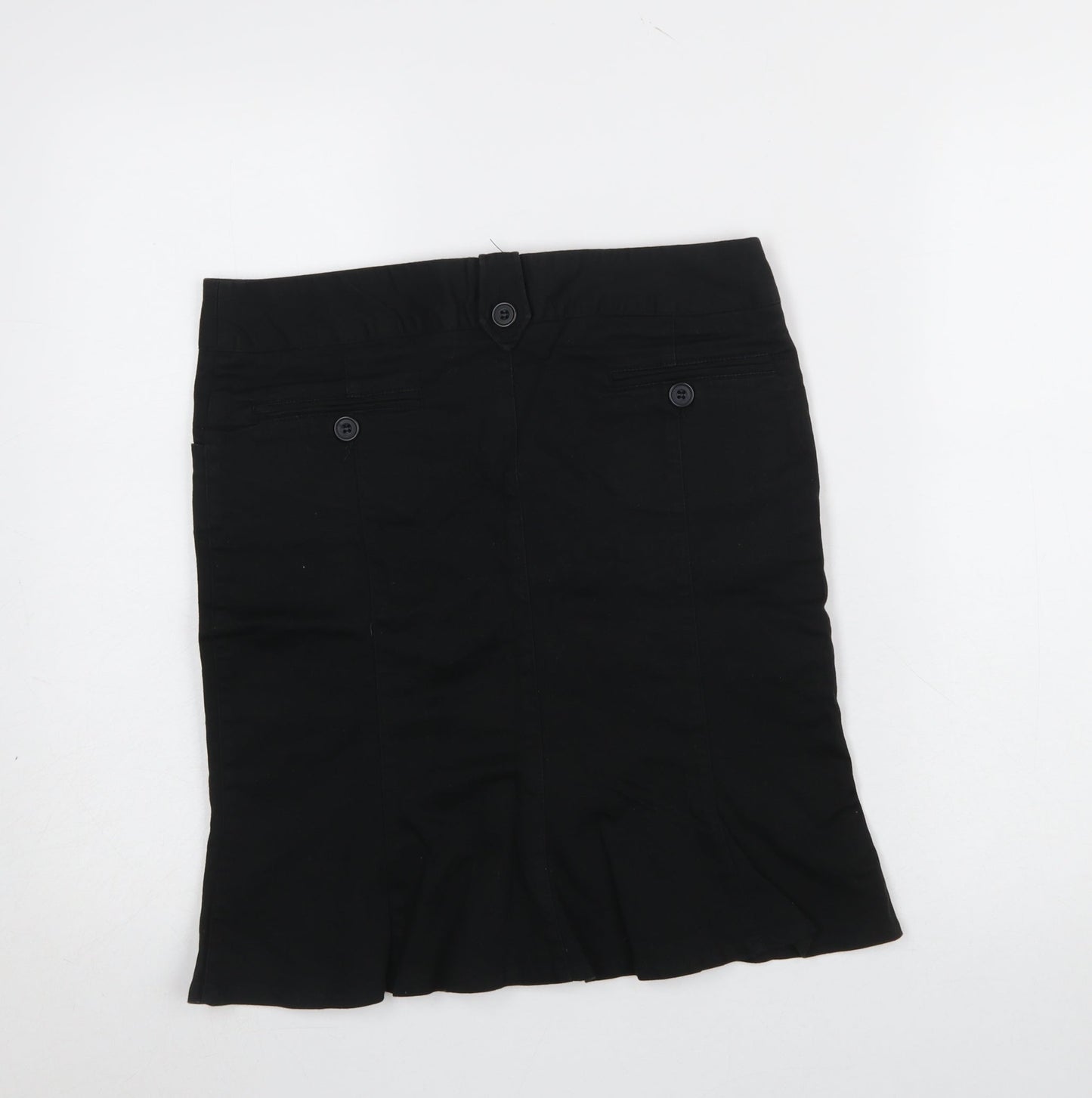 Topshop Women Black Size 10 Cotton Stretch Pencil Skirt