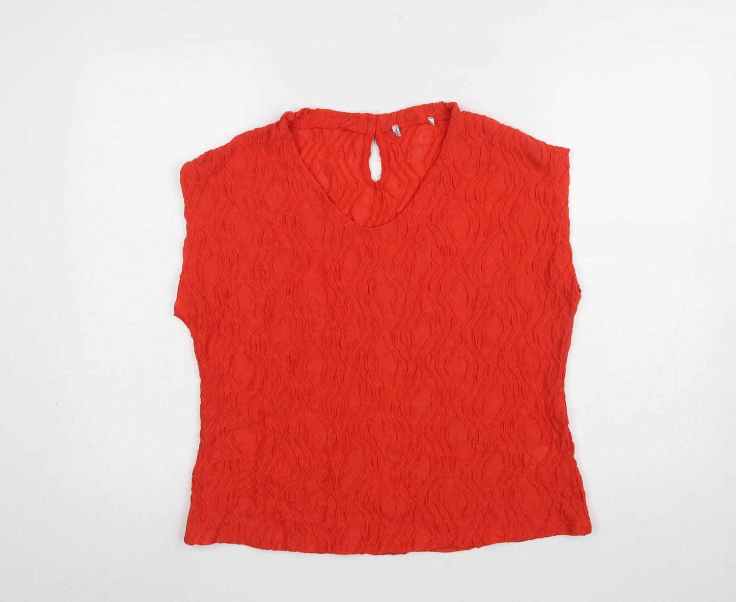 Gallery Women’s Red Sleeveless Blouse Size 12 Scoop Neck Lightweight
