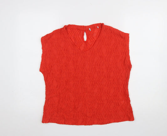 Gallery Women’s Red Sleeveless Blouse Size 12 Scoop Neck Lightweight