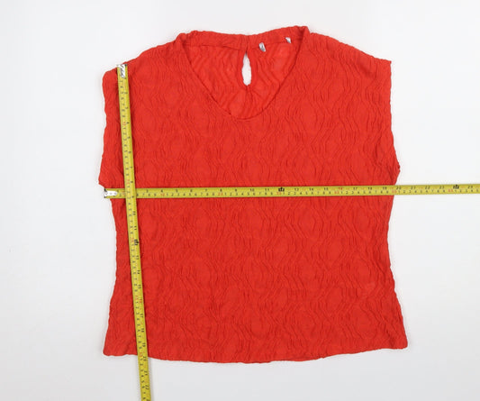 Gallery Women’s Red Sleeveless Blouse Size 12 Scoop Neck Lightweight