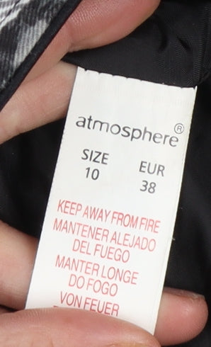 Atmosphere Women's Black Animal Print Cotton Trench Coat Size 10
