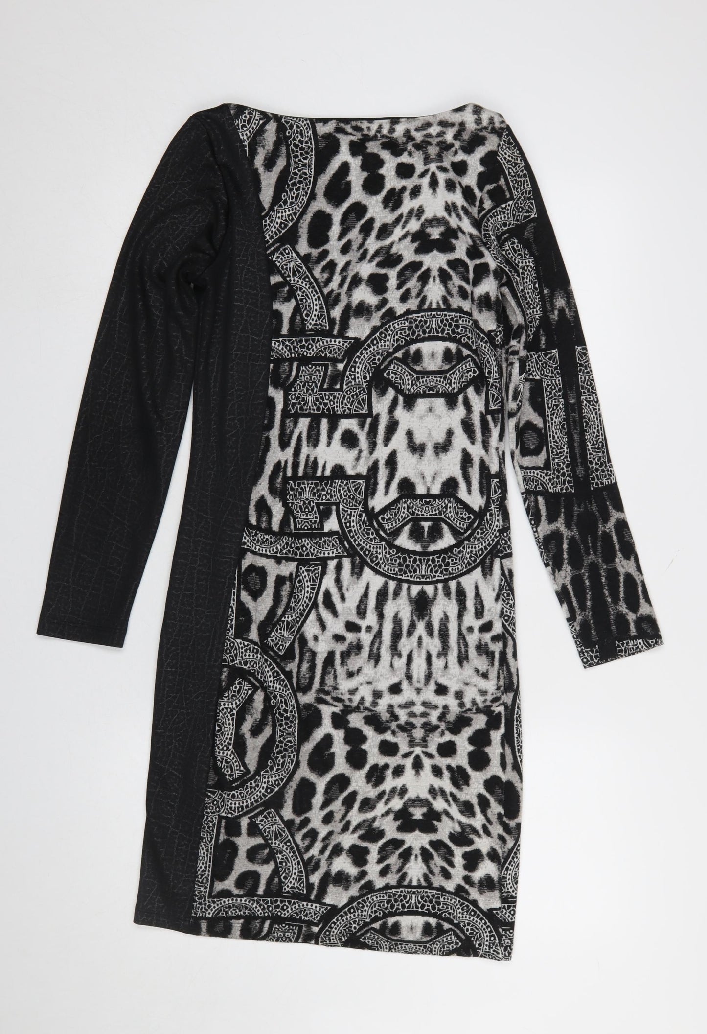 Ariana Women's Black Animal Print Bodycon Dress Size 8
