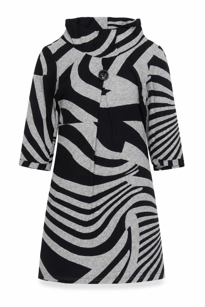 Stella Morgan Women’s Black Grey Geometric Shift Dress Size 8