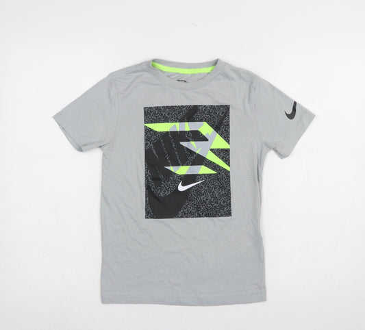 Nike Boys Grey Graphic Print Sports T-Shirt Size 8-10 Years