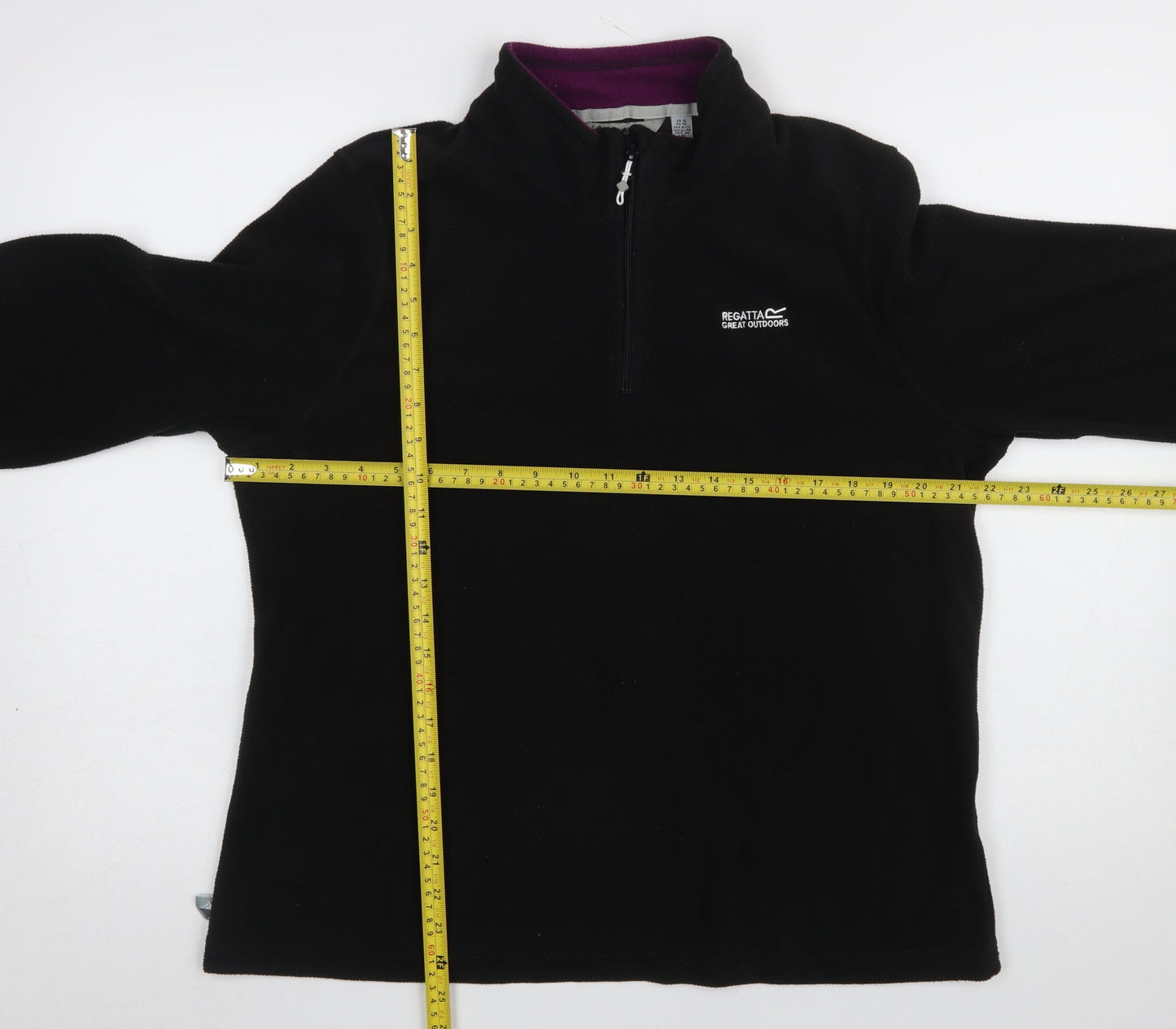 Regatta Great Outdoors Women Black Fleece 1/2 Zip Pullover UK 16