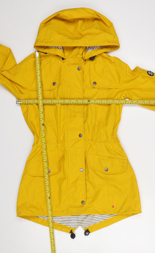 Barbour Women’s Yellow Waterproof Hooded Trevose Rain Jacket Size 8