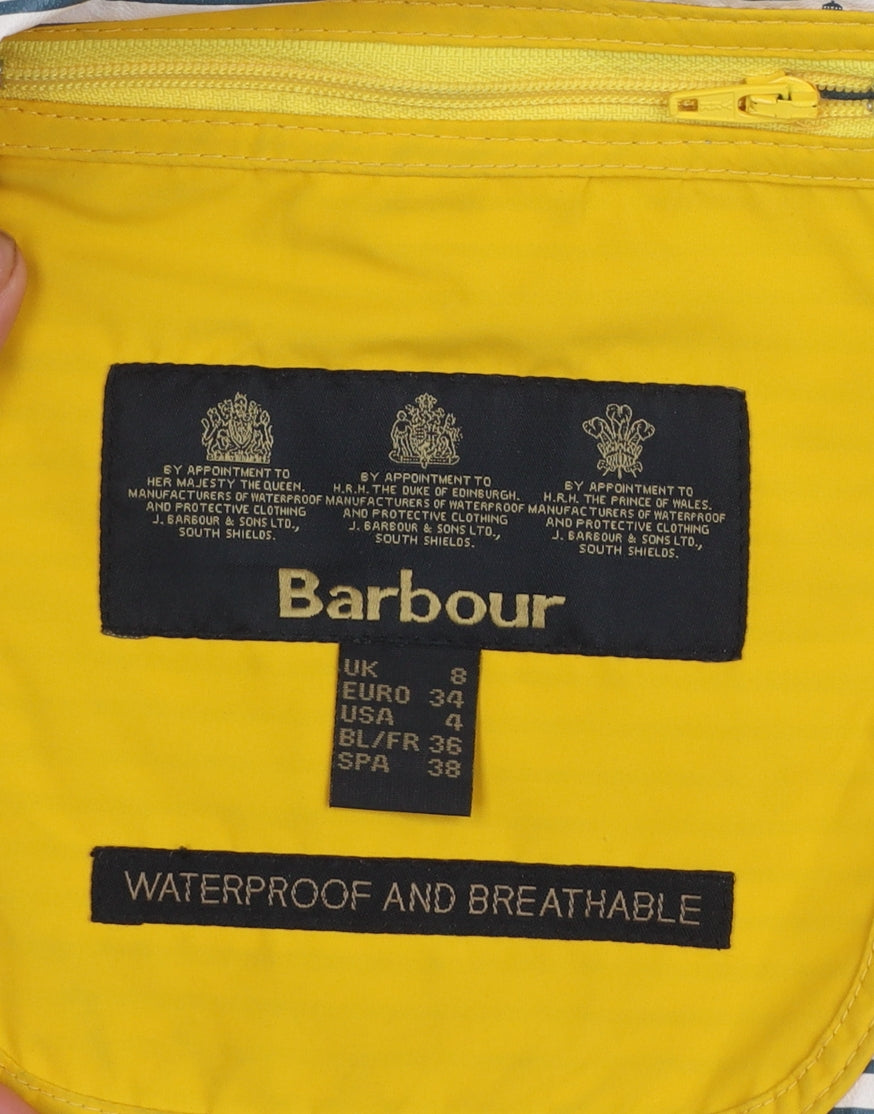 Barbour Women’s Yellow Waterproof Hooded Trevose Rain Jacket Size 8