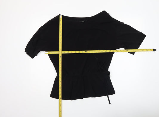 Roland Klein Women’s Black Size 14 Tie Waist Tunic Blouse