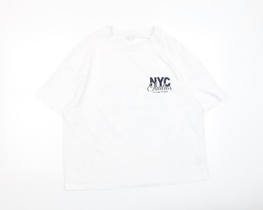 Dunnes Stores Women’s White NYC Print Cotton T-Shirt L