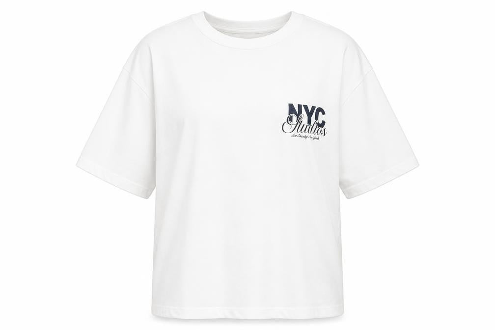 Dunnes Women’s White NYC Print Cotton T-Shirt L