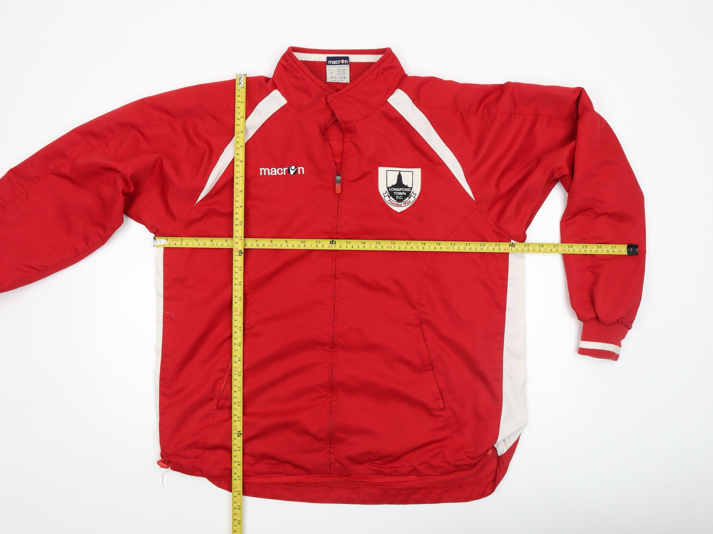 Macron Men's Red XL Sports Training Jacket Football Full Zip