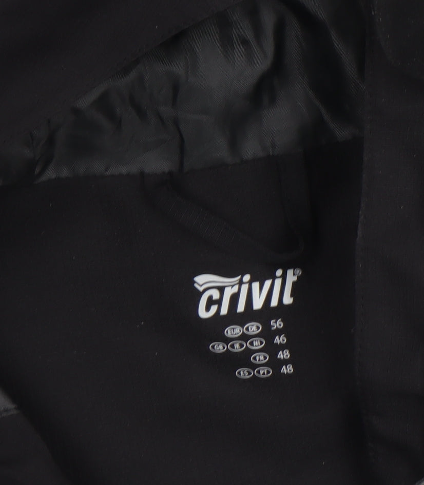 Crivit Men's Black 2XL Softshell Hooded Outdoor Jacket