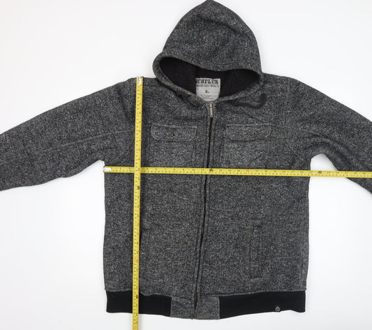 Surplus Men's Grey Hooded Full Zip Jacket XL Lined Casual Style