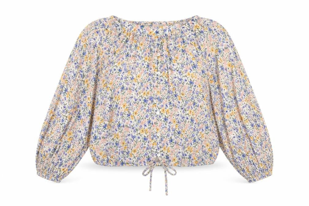MNG Women's Multicoloured Floral Cropped Blouse Size M