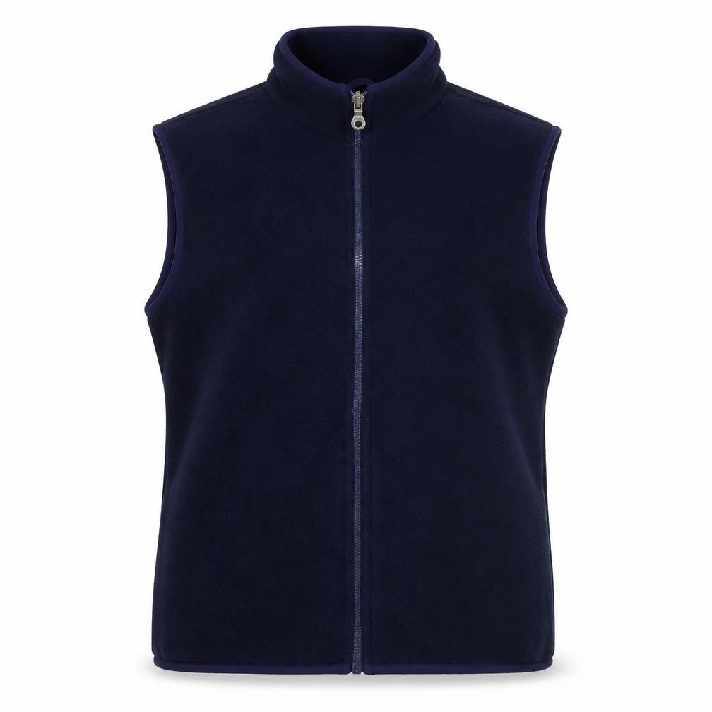 Lands' Womens End Blue Fleece Zip Waistcoat Bodywarmer S