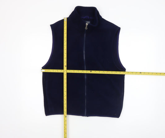 Lands' End Unisex Blue Fleece Zip Waistcoat Bodywarmer S