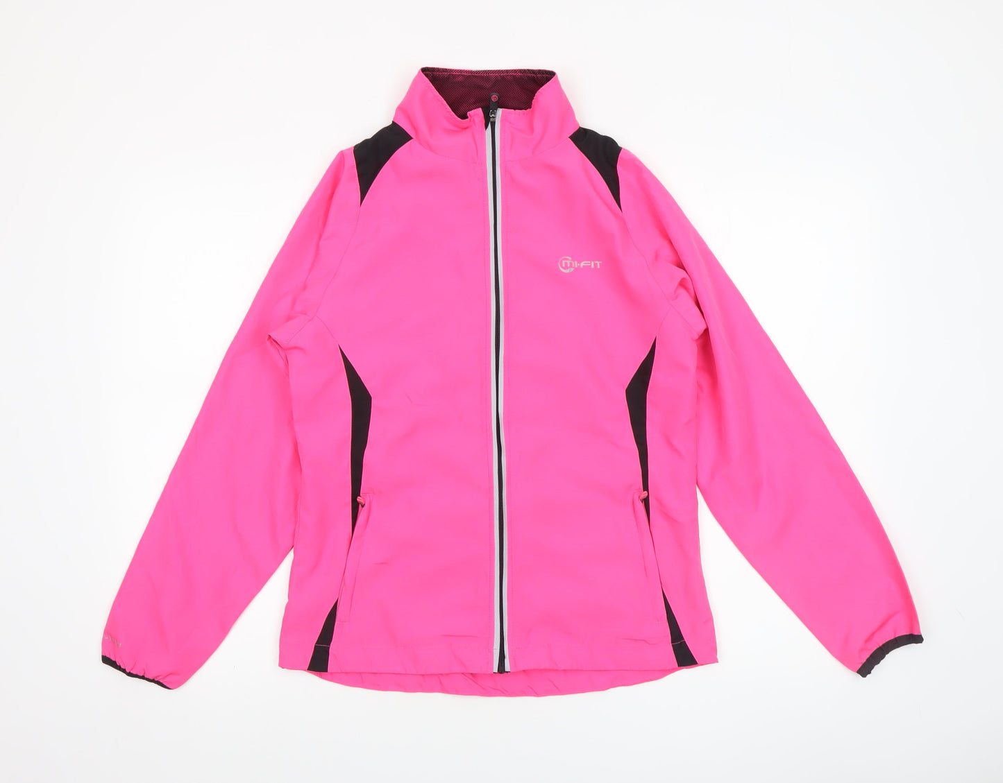 Mi-Fit Women's Pink Reflective Lightweight Windbreaker Jacket Size 8