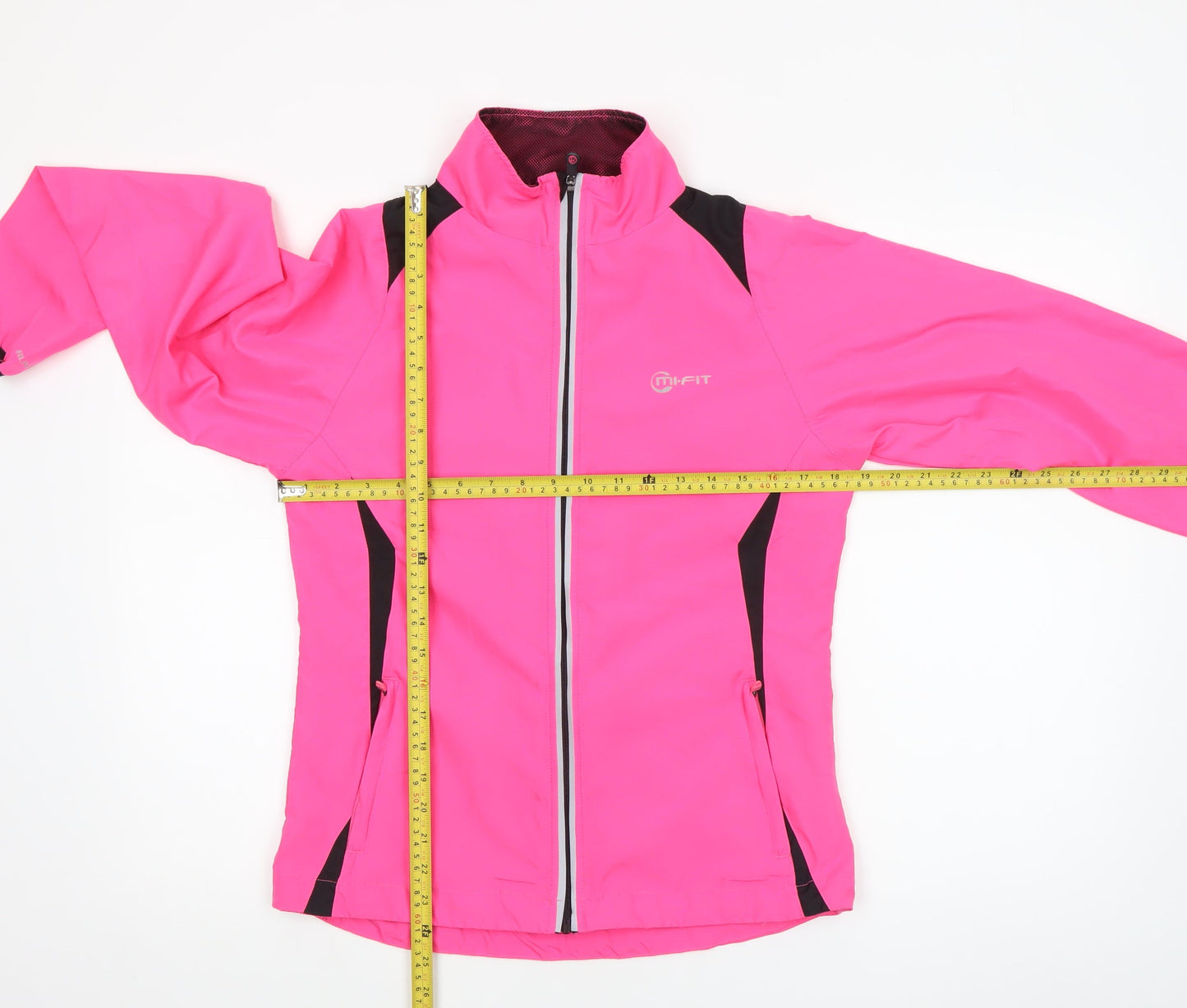 Mi-Fit Women's Pink Reflective Lightweight Windbreaker Jacket Size 8